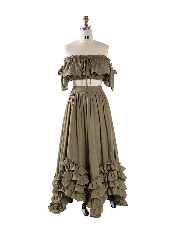 2 Piece Set Photography Dress Bump Friendly Boho Gown for Photoshoot Comfortable Pregnancy Shooting Dress YW251018