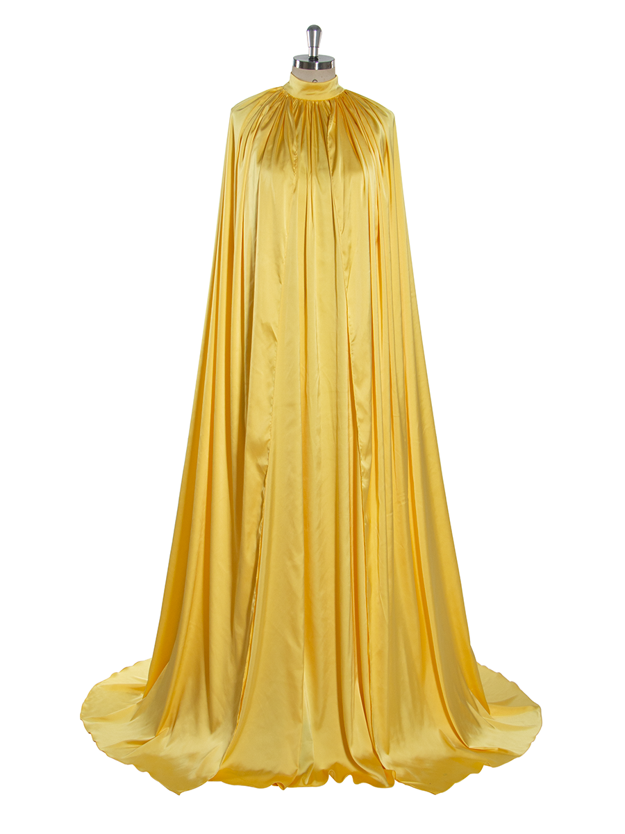 Simple Maternity Cape Flowing Gown Maternity Photoshoot Dress with Two Side Slit YW250043