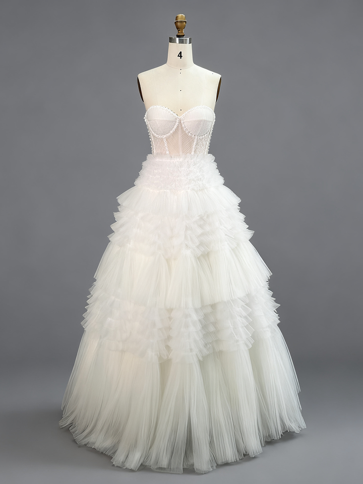 Princess Corset Ruffled Tulle Ball Gown Special Event Dress YW250256