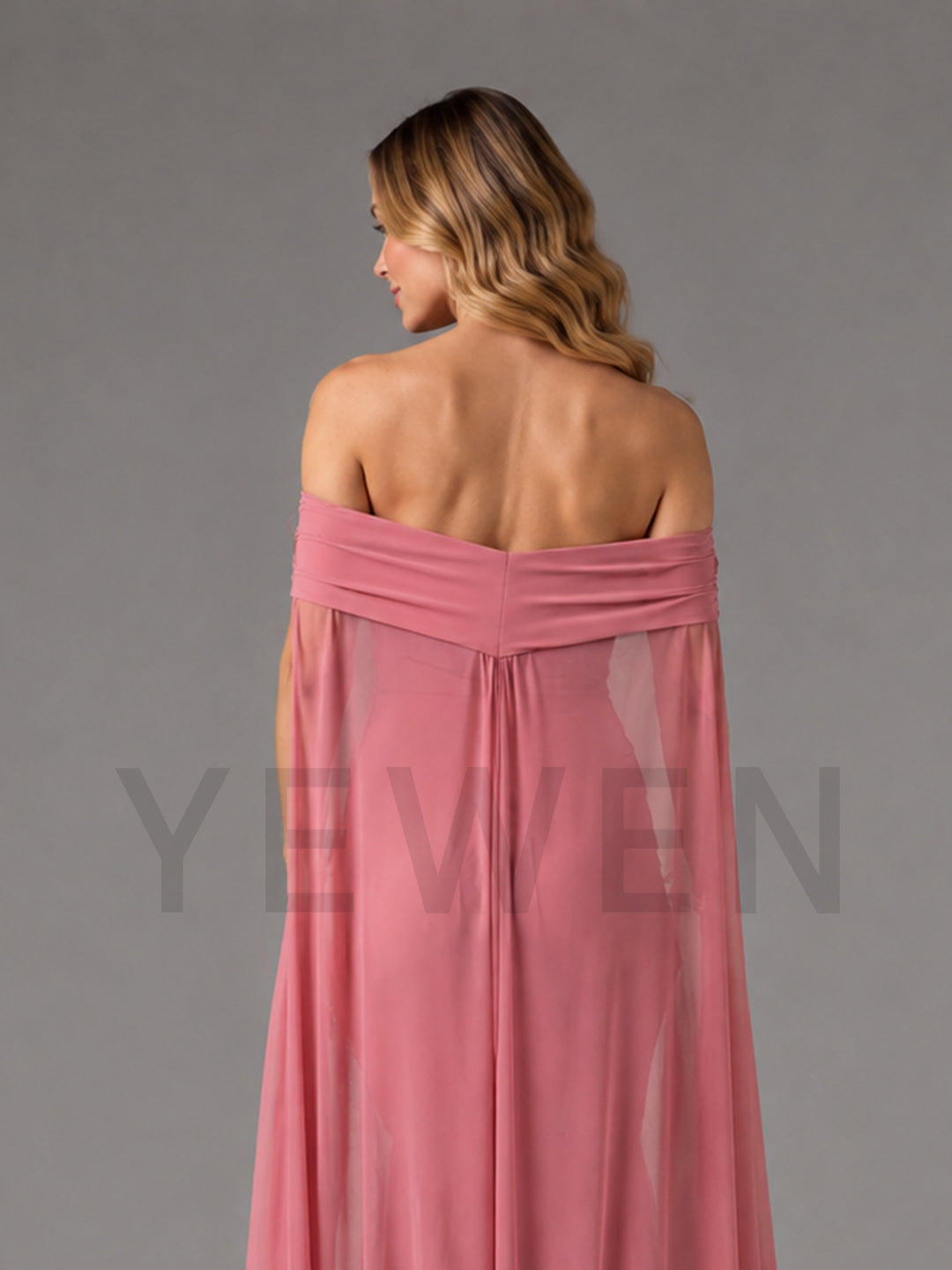 Blush Pink Maternity Baby Shower Dress Cape Maternity Gown