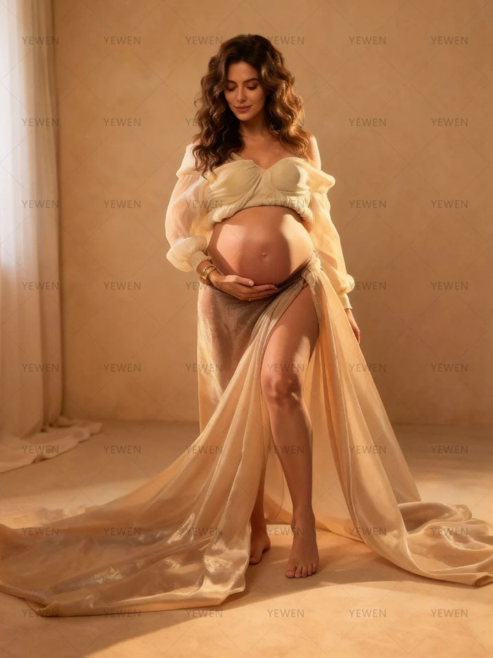 2 Piece Set Maternity Dress for Women Corset Top with Maxi Skirt YW250092