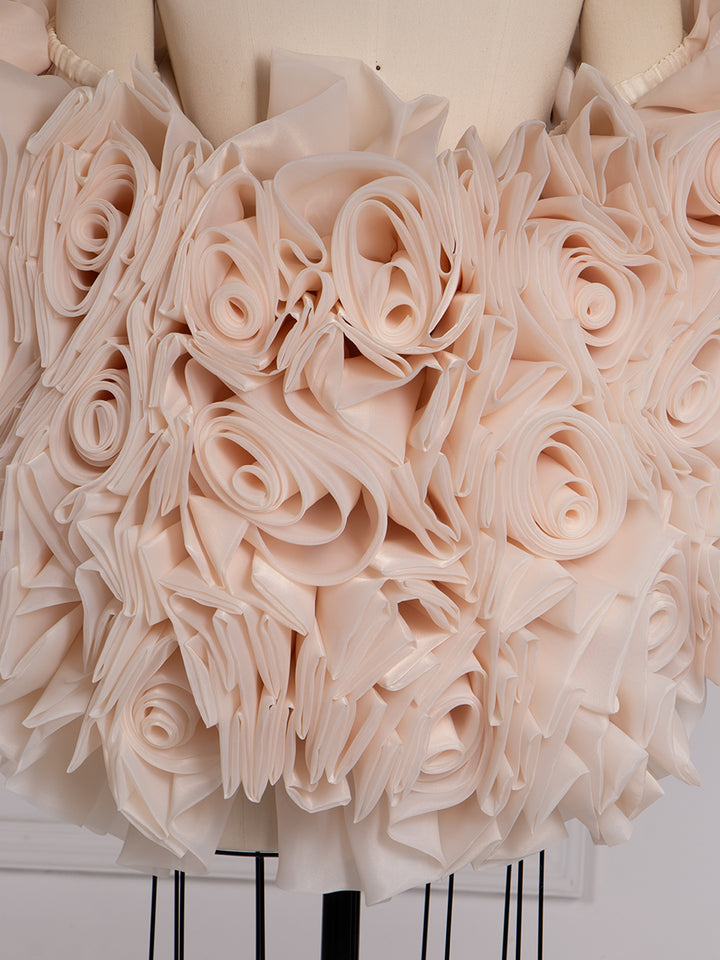 Bridal Cape /Wedding Billowing Organza 3D Flower Cape/ Rose Bridal Shrug/ Couture Cape For Photoshoot YW251005