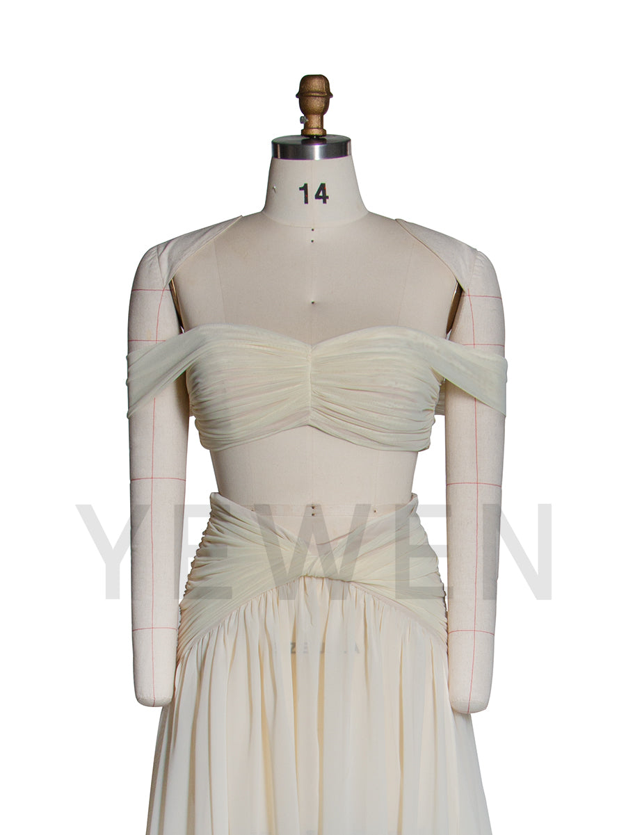 Off-shoulder Stretchy Mesh Gown Dress for Phtoshoot Maternity Sessions YW251032