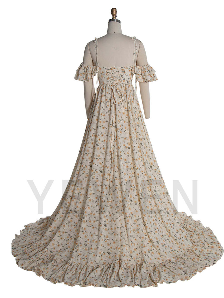 Boho Gown for Rehearsal Dinner Gender Reveal Bohemian Photoshoot Props YW240034