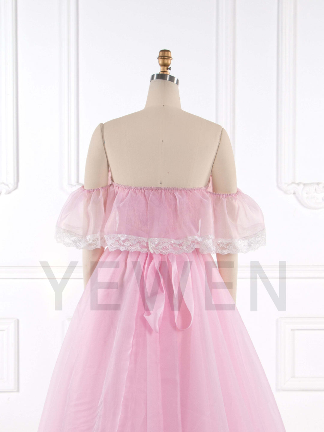 Organza fabric detail of fairy dress highlighting lightweight texture and dreamy layered design