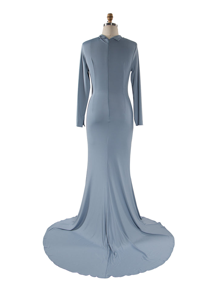 Long Sleeves Stretchy Fabric Red Maternity Dresses for Photoshoot Show Belly Baby Shower Dresses YW243168