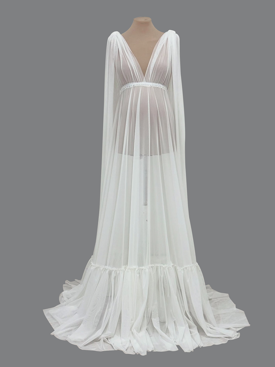 Sexy Sheer Maternity Dress Pregnancy Gown for Photo Shoot