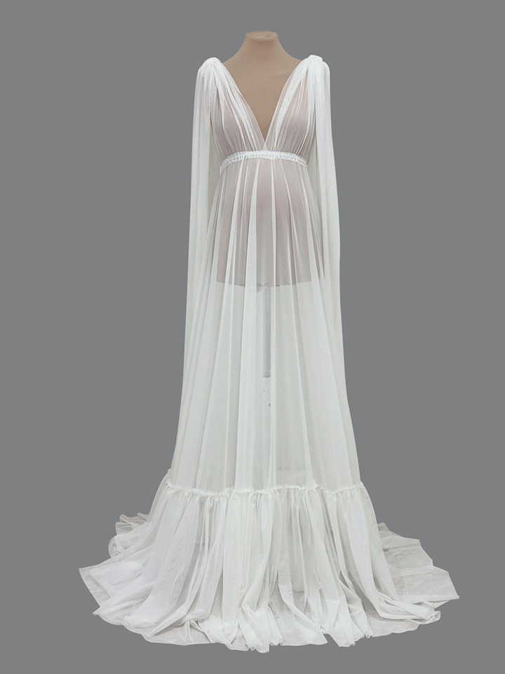 Sexy Sheer Maternity Dress Pregnancy Gown for Photo Shoot