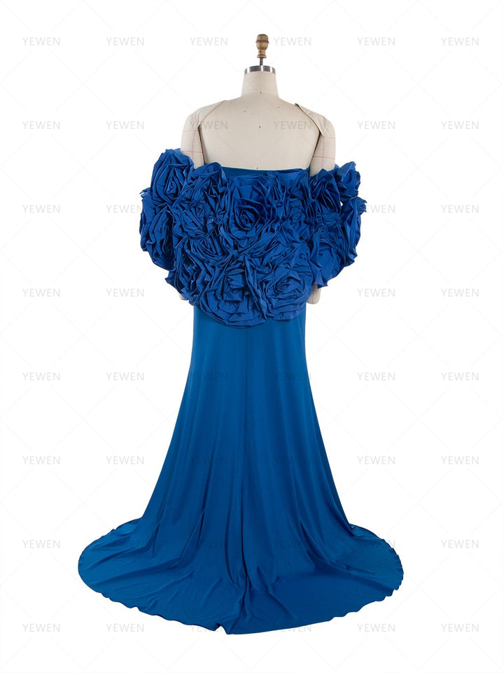 Red Maternity Flowers Cape with Skirt  2 Piece Set Pregnant Gowns Baby Shower Dress YW251040