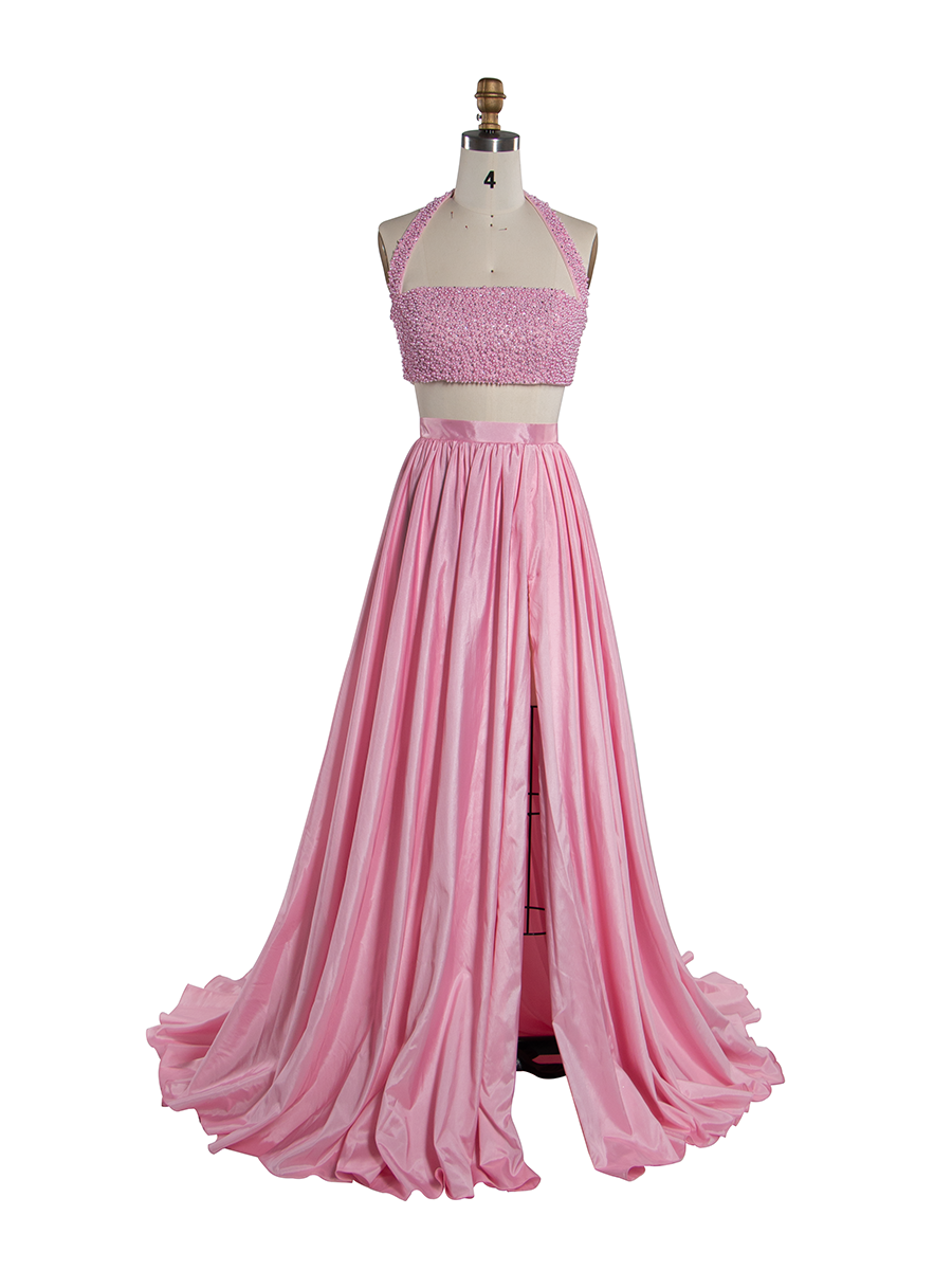 Fashion Two Piece Set Evening Gown Pink Birthday Outfit Dress YW250080 – yewendress
