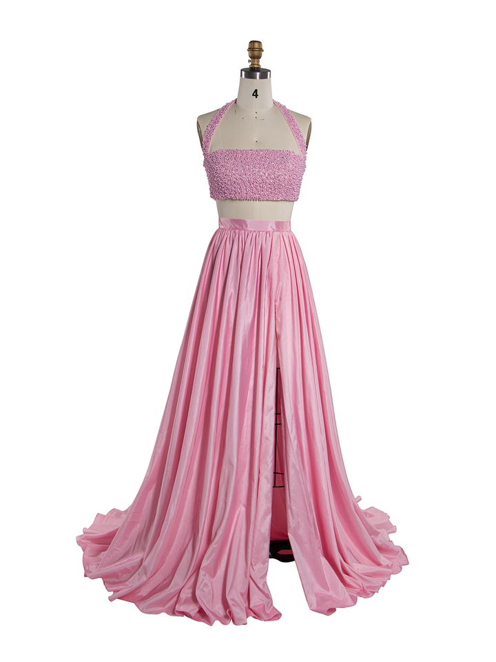 Fashion Two Piece Set Evening Gown Pink Birthday Outfit Dress YW250080