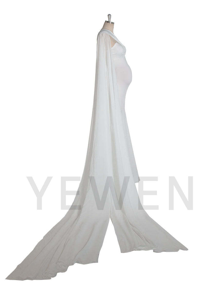 Side view of fitted maternity dress highlighting the baby bump