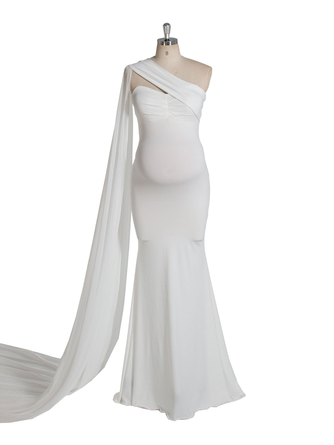 Fitted mermaid maternity dress baby shower gown for elegant pregnancy look