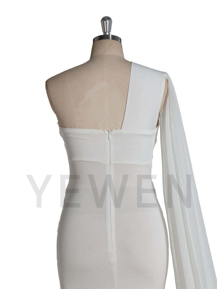 Back view of elegant mermaid maternity gown with beautiful details