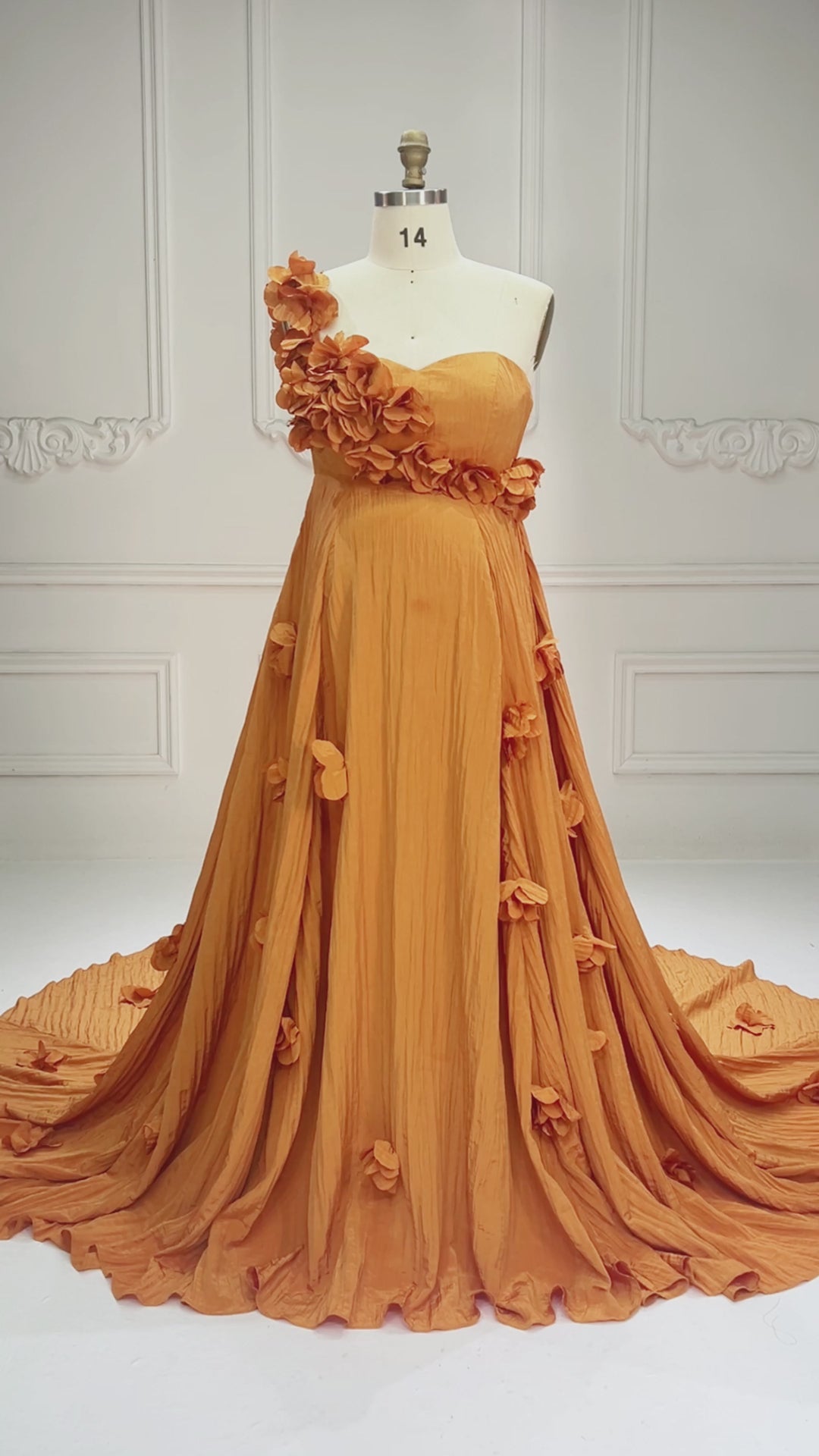 Maternity Dress for Photo Shoot 3D Floral Appliques Pregnancy Dress for Baby Shower YW260253