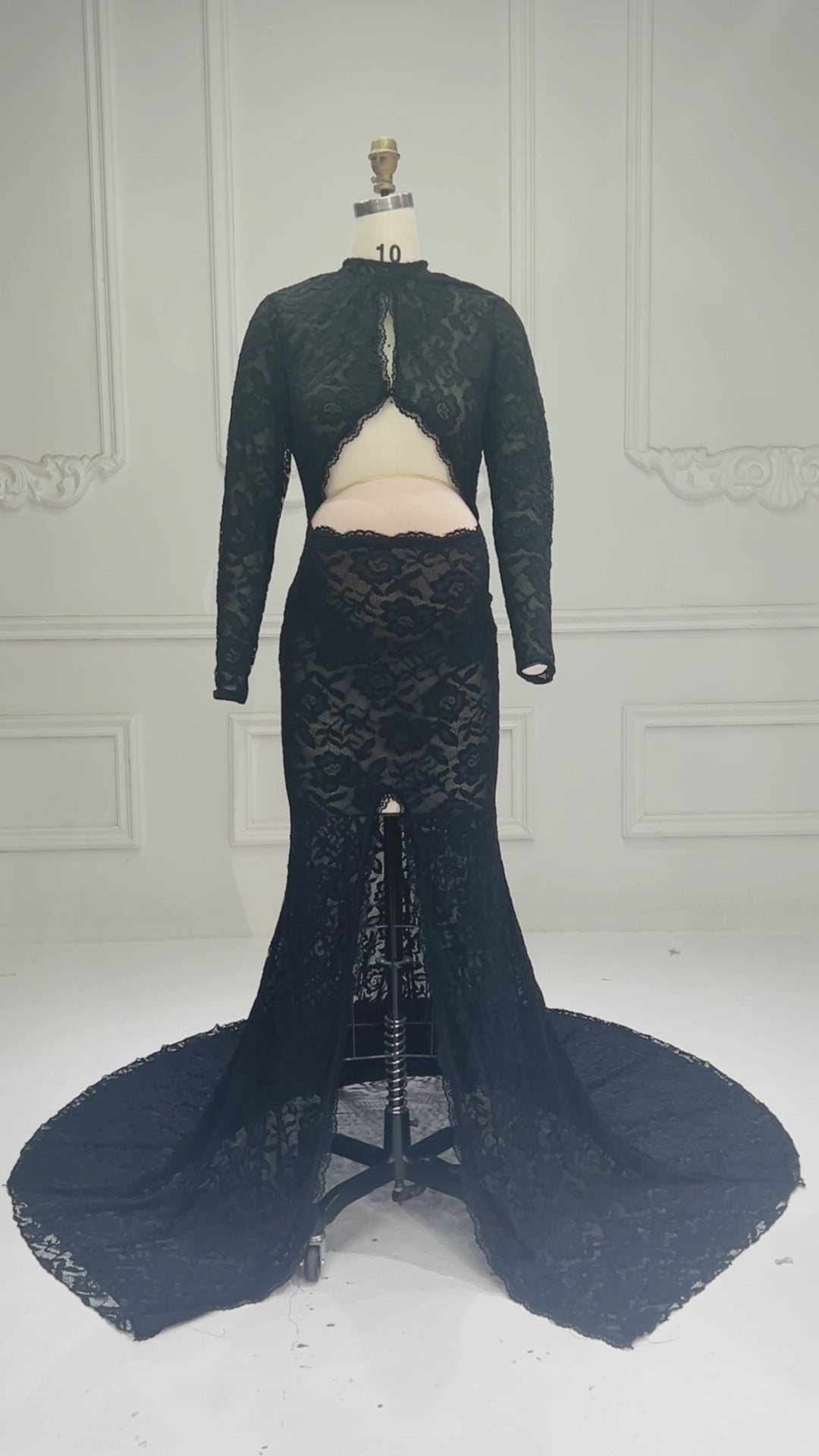 Summer Black Lace Maternity Dress for Photo Shoot Pregnancy Baby Shower Dress YW260264