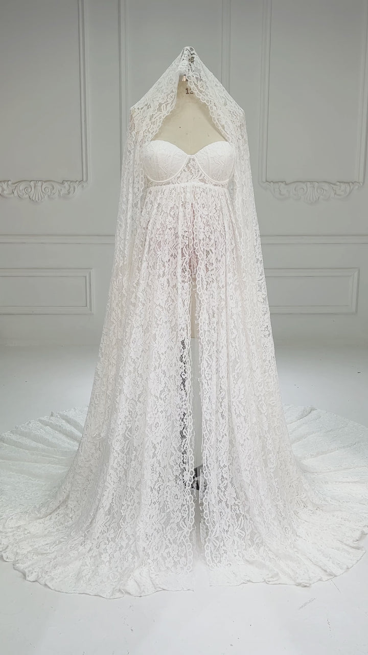Custom Lace Maternity Photoshoot Dress for Pregnant Women Boho Pregnancy Photography Gown Baby Shower Outfit