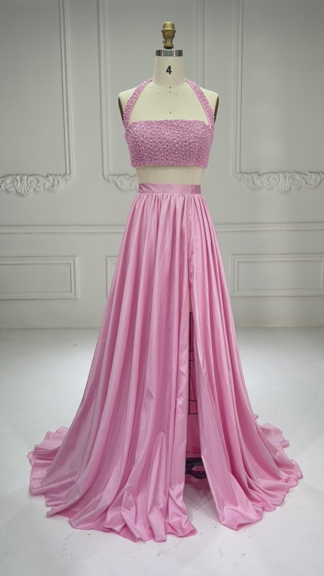 Fashion Two Piece Set Evening Gown Pink Birthday Outfit Dress YW250080