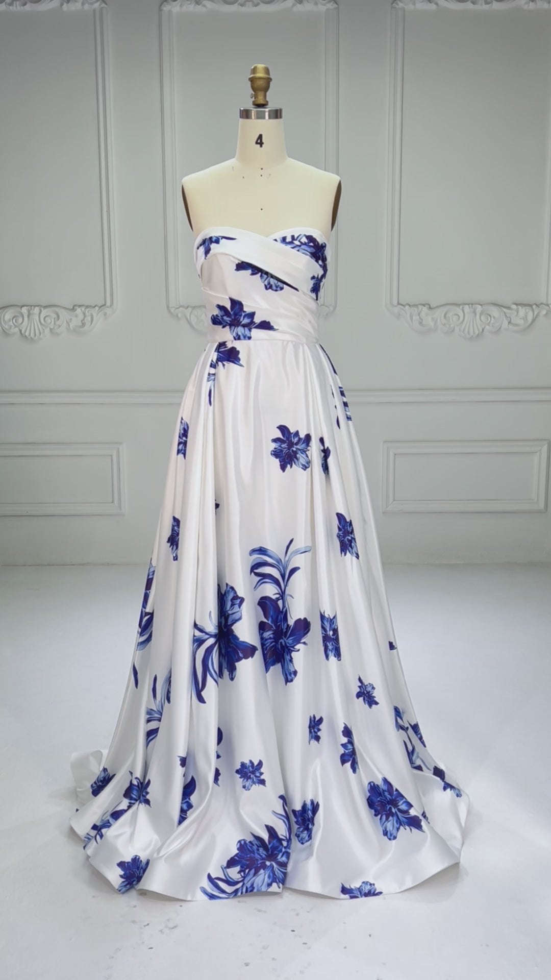 Strapless Floral Gown Garden Party Dress Special Occasion Dresses YW250082
