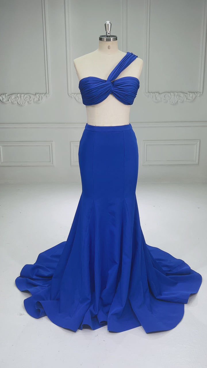 Two-piece Gown Ruched Top with Mermaid Skirt Special Occasion Dresses