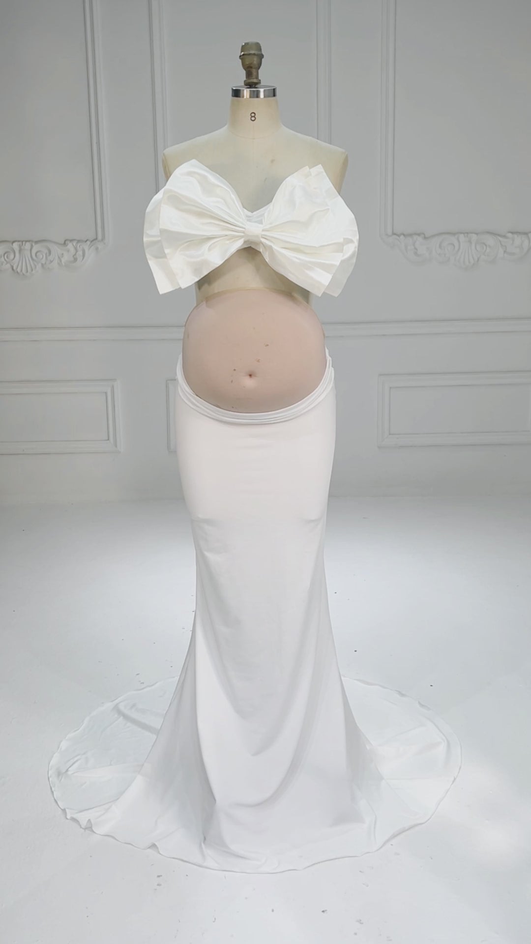 Two Piece Set Dress for Baby Shower Slim Fit Dress Photo Shoot for Pregnant Women