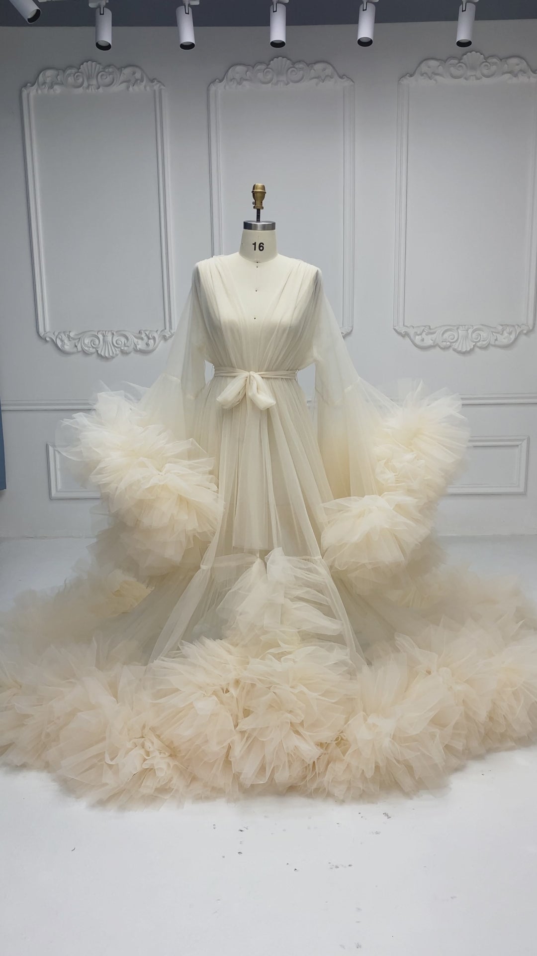 Puffy Ruffles Robes de maternité pour Photoshoot Robes de photographie de grossesse Robes de douche de bébé 