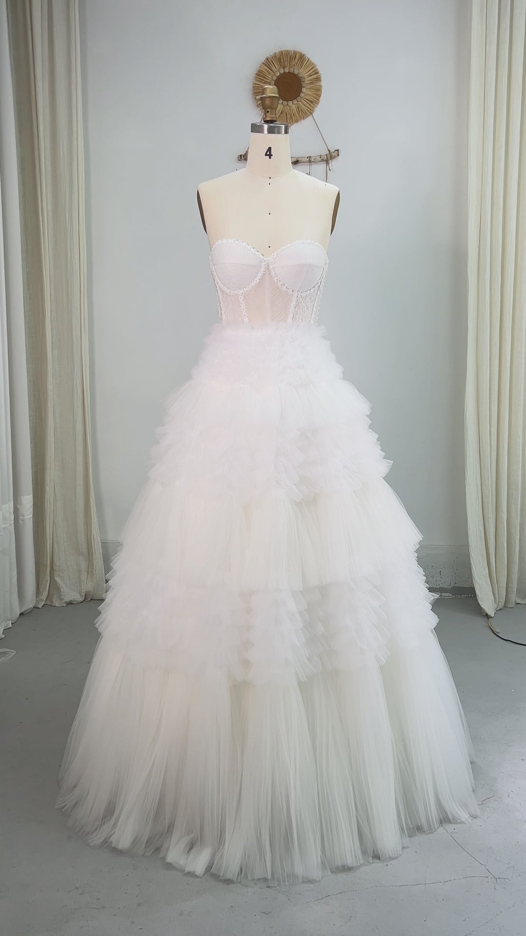 Princess Corset Ruffled Tulle Ball Gown Special Event Dress YW250256