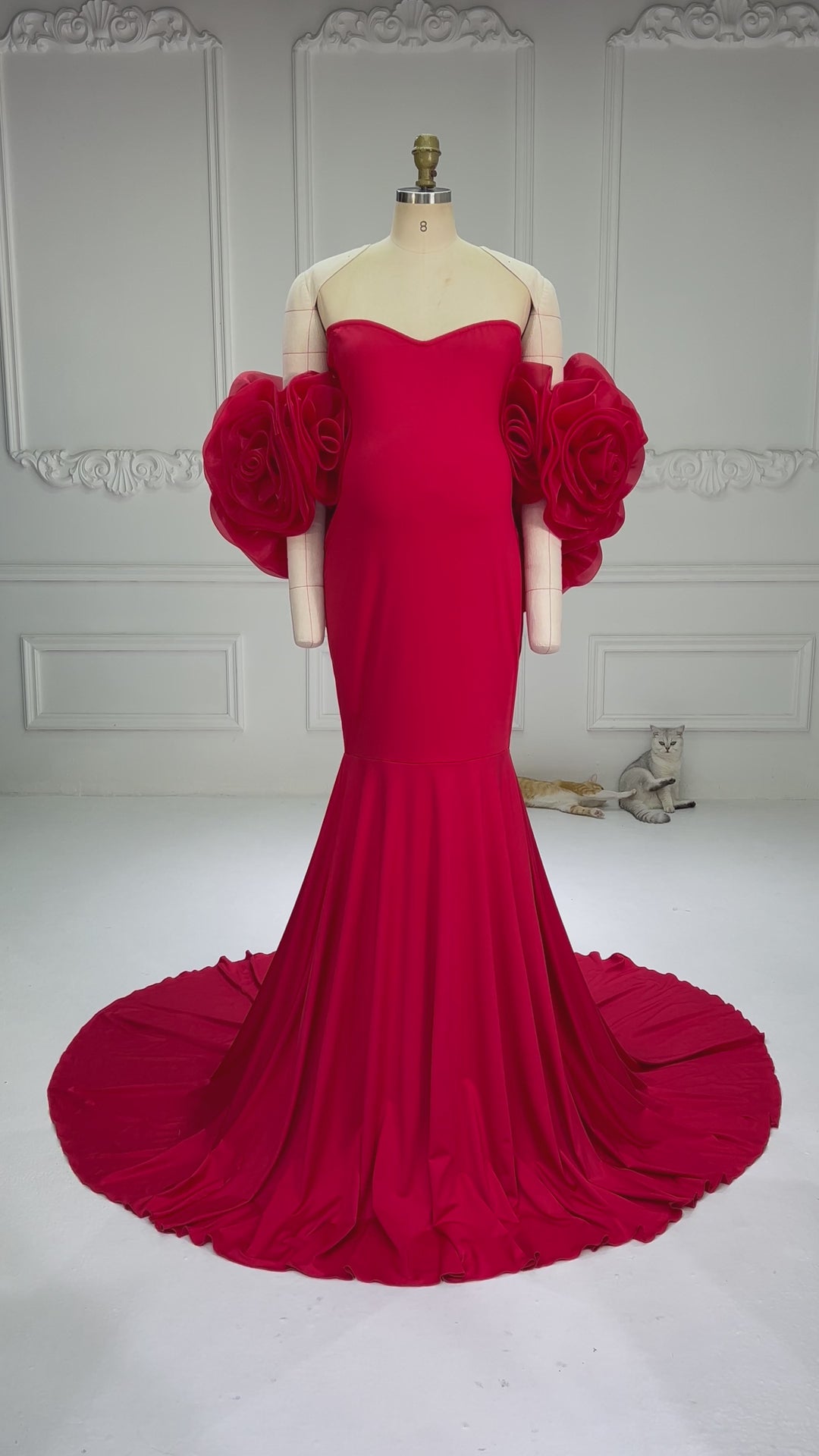 Purple Mermaid Maternity Dress with Floral Wraps Stretchy Maternity Dress Pregnancy Dress Shoot YW251008