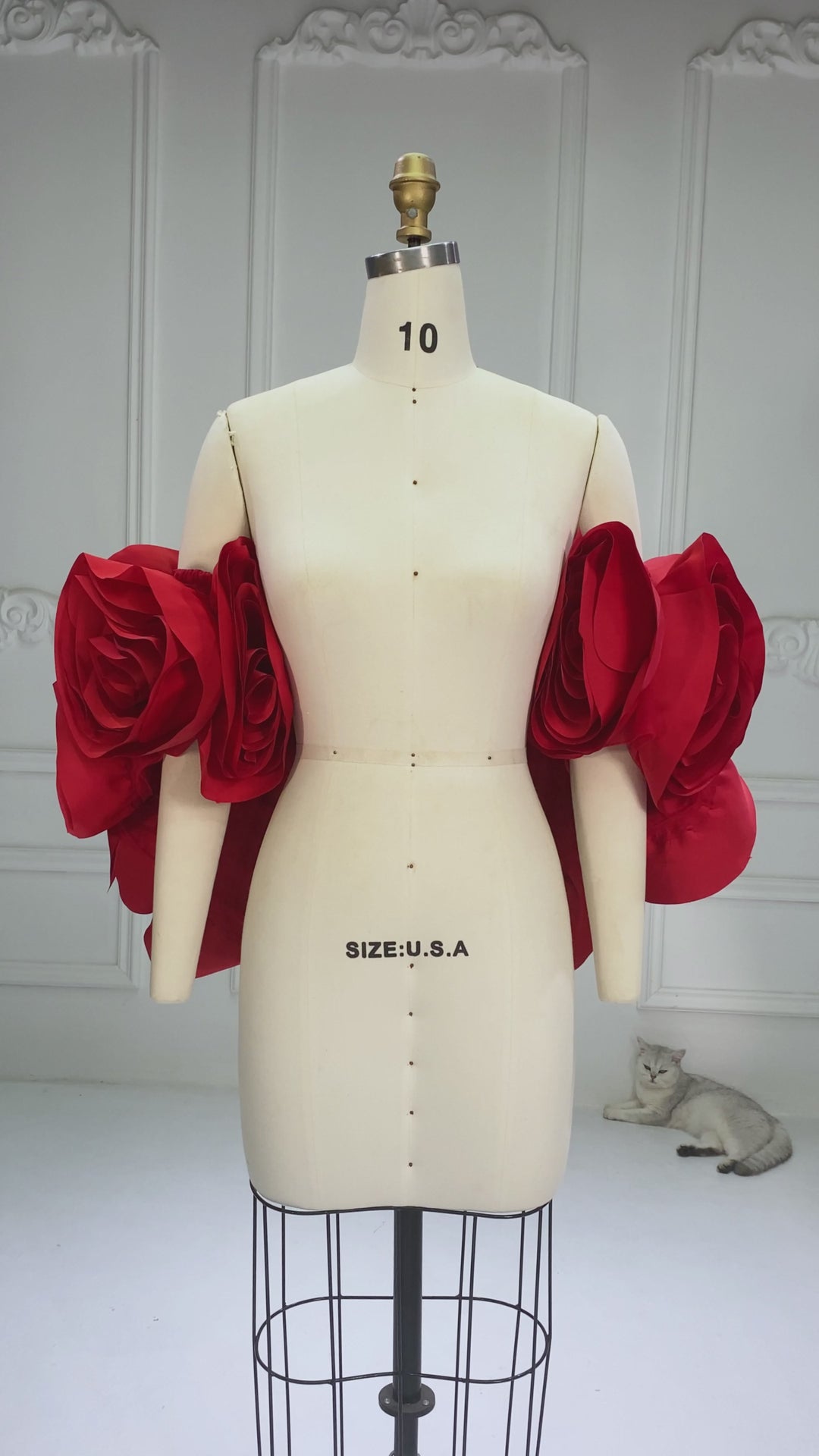 Handmade 3D Rose Short Cape for Engagement Photo Shoot Bridal Photography Props YW251014