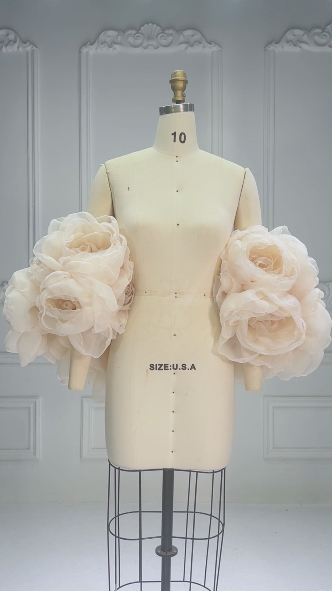 Handcrafted Large Organza Floral Shawl Bridal Cape Photography Pregnancy Shooting Props YW260277