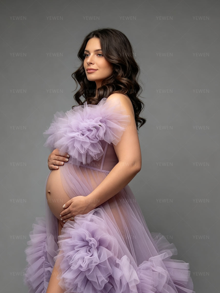 Purple Maternity Photoshoot Dress
