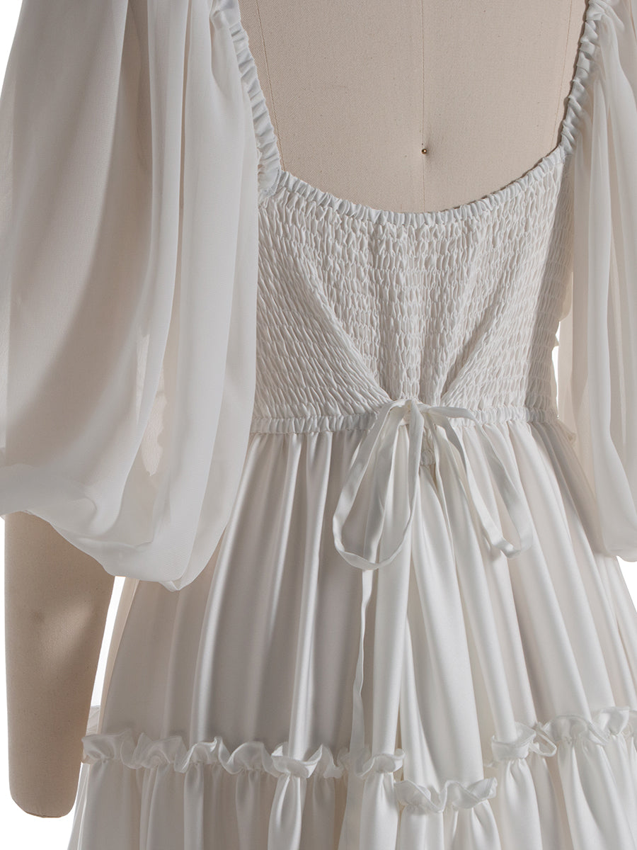 Soft satin fabric maternity baby shower dress