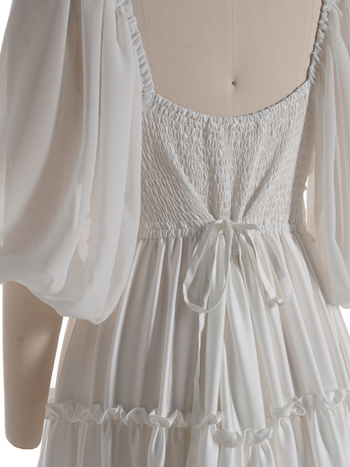 Soft satin fabric maternity baby shower dress