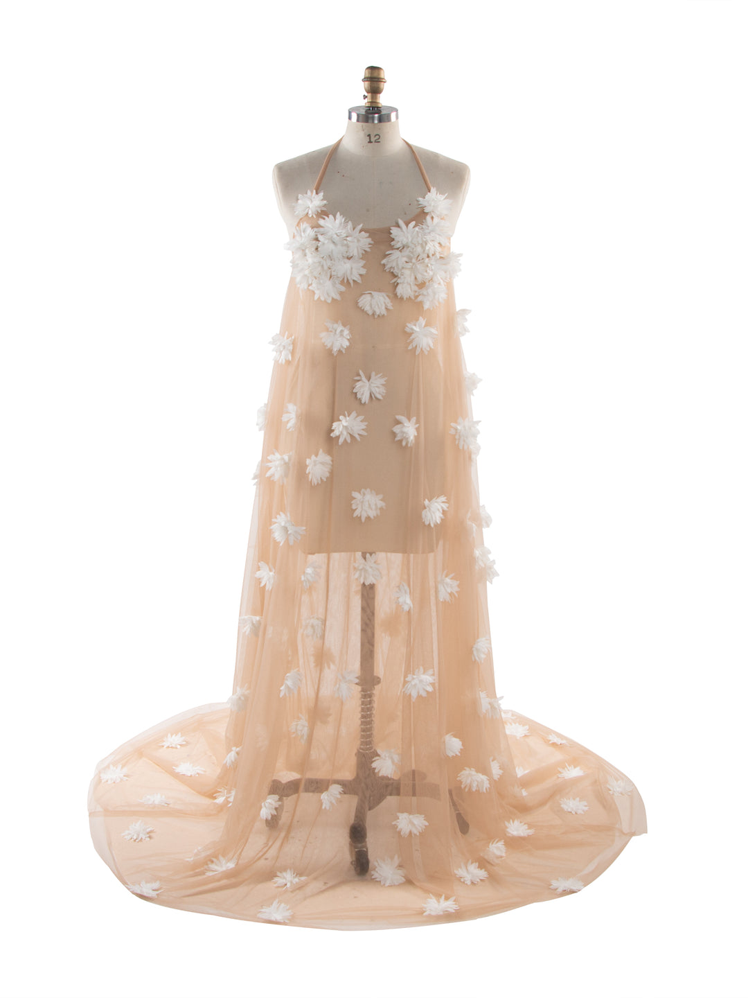 Romantic 3D Flower Mesh Maternity Gown Elegant Baby Shower Photography Dress YW260281