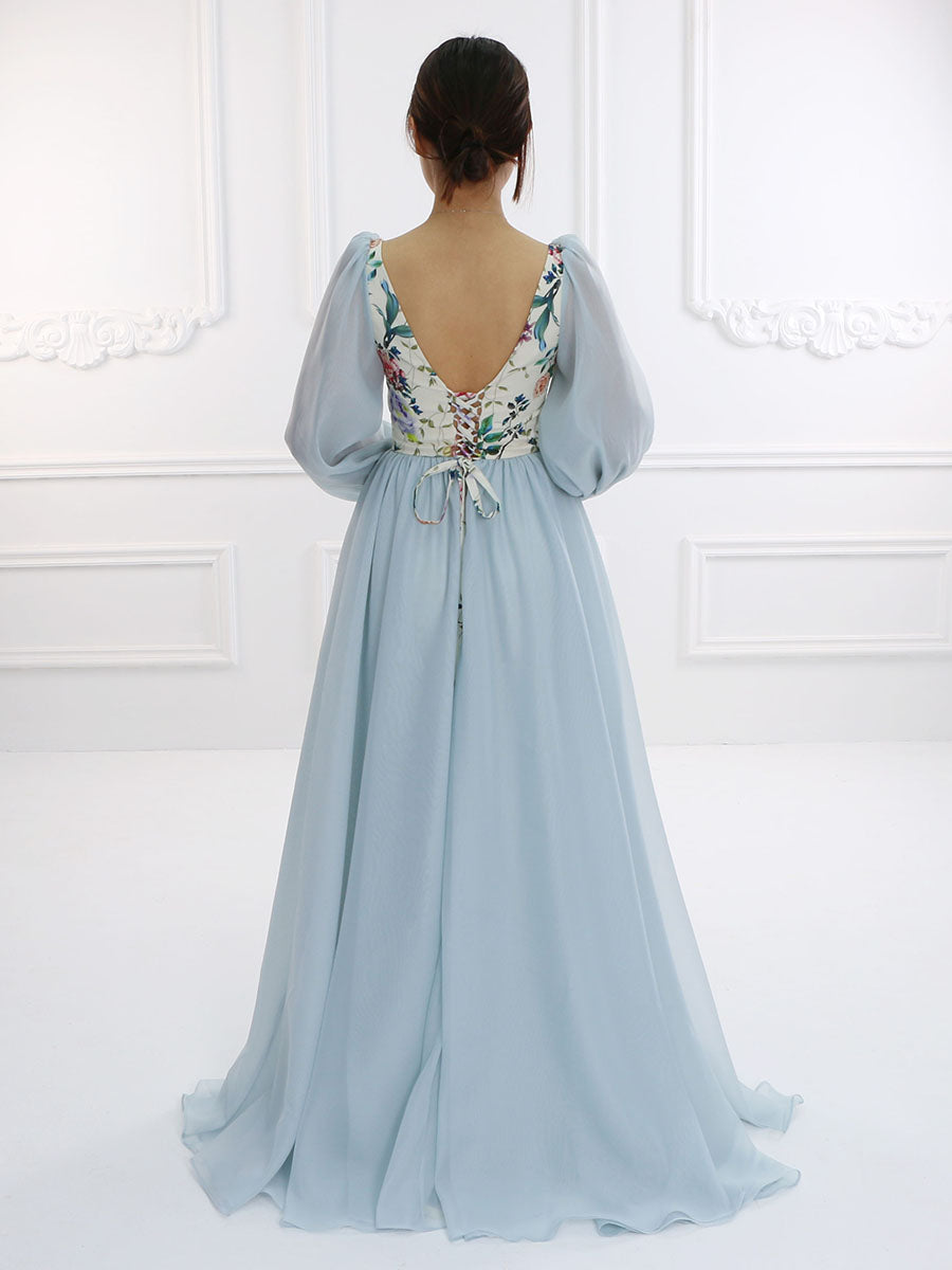 floral maxi dress photoshoot Simone 3D Floral Maxi Dress