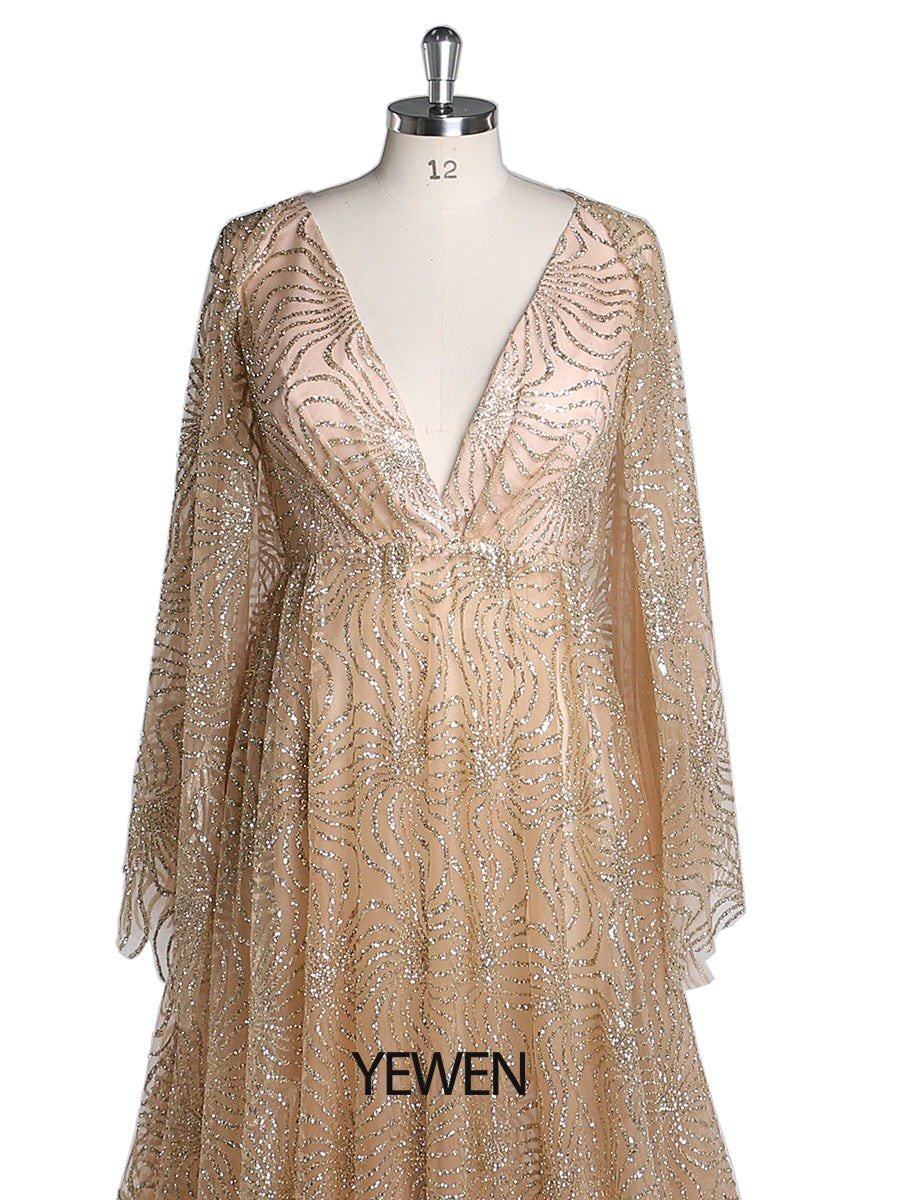Gold Glitter Maternity Gowns for Photoshoot Adjustable Waist Pregnanc 12 / Champagne Gold Gold Glitter Maternity Gowns for Photoshoot Adjustable Waist Pregnanc 12 / Champagne Gold