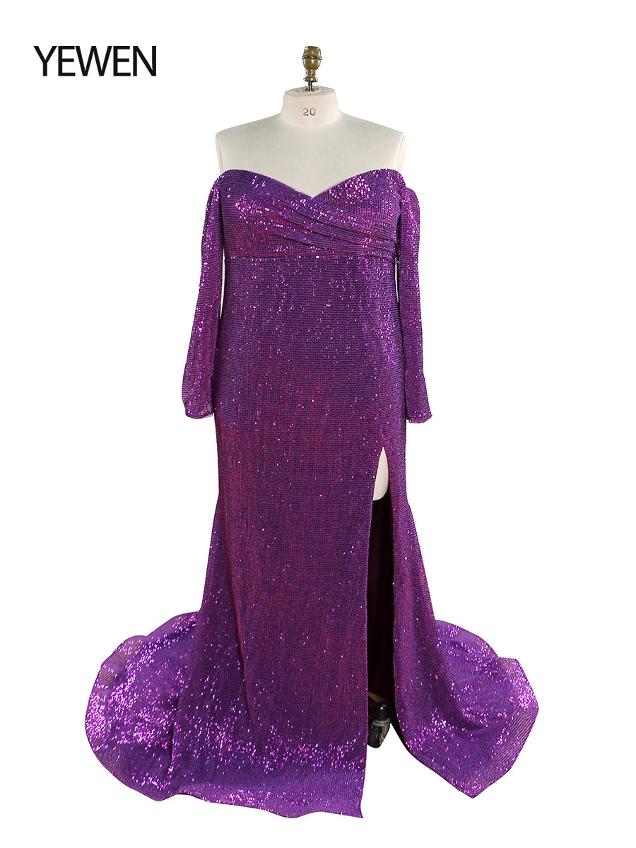 purple sequin maternity dress Daphne Twilight Purple Sequin Gown - DM Exclusive - Maternity Friendly - Restocked