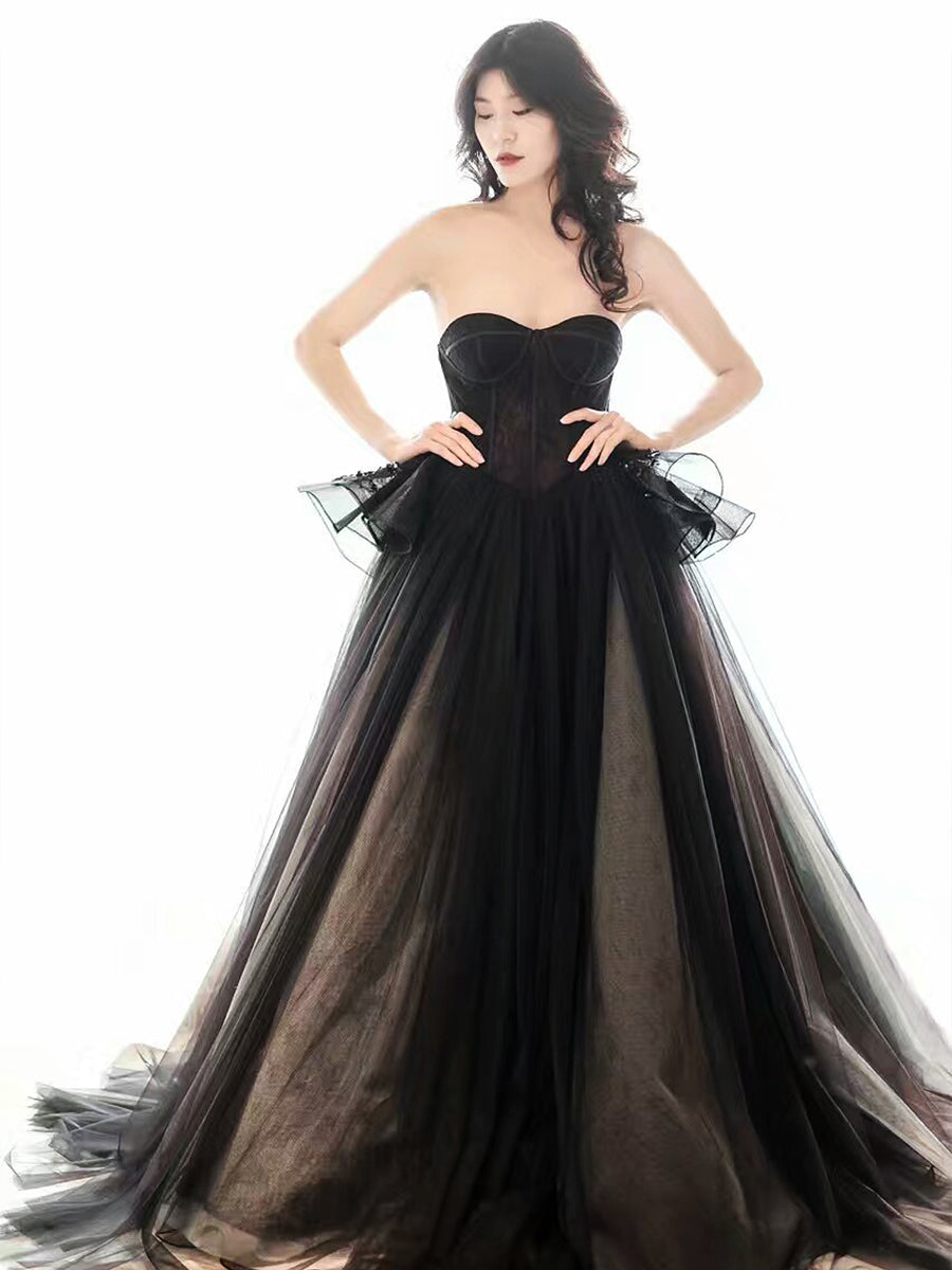 Black Strapless Colored wedding dresses Ball Gown Custom Colors YW230331 10 / Black Black Strapless Colored wedding dresses Ball Gown Custom Colors YW230331 10 / Black