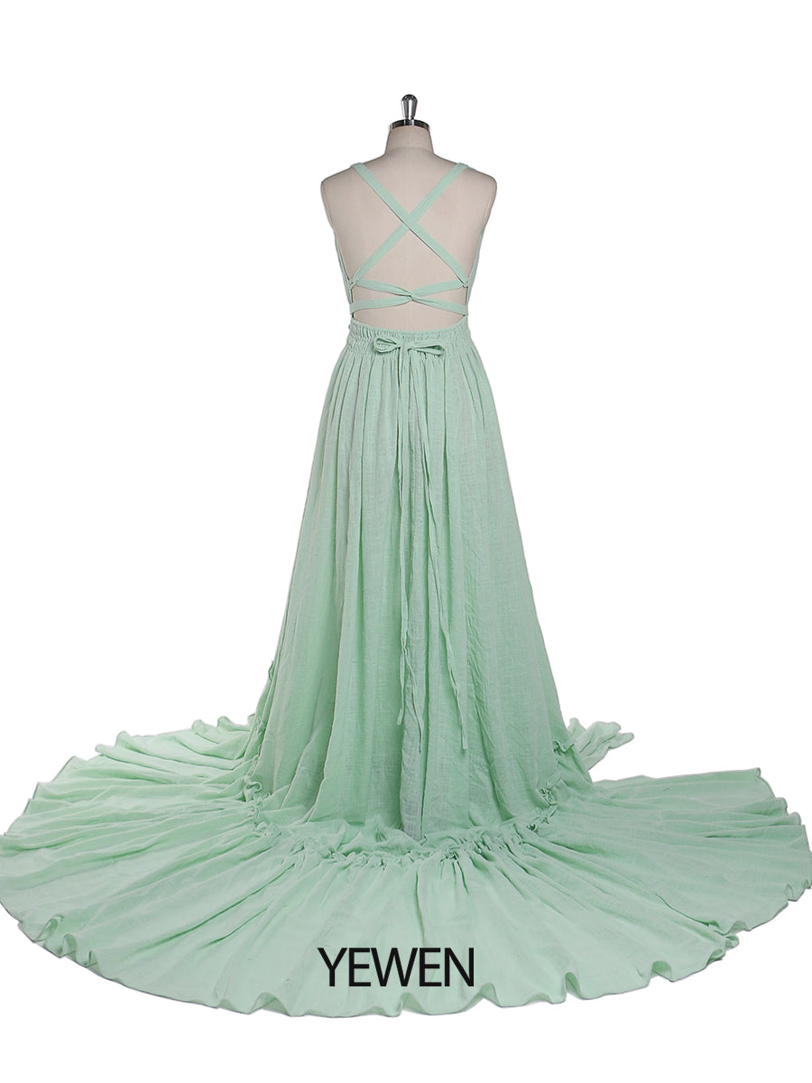 V Neck Evening Dresses Stretch Waist Photography Dresses Baby Shower 24W / M5 V Neck Evening Dresses Stretch Waist Photography Dresses Baby Shower 24W / M5
