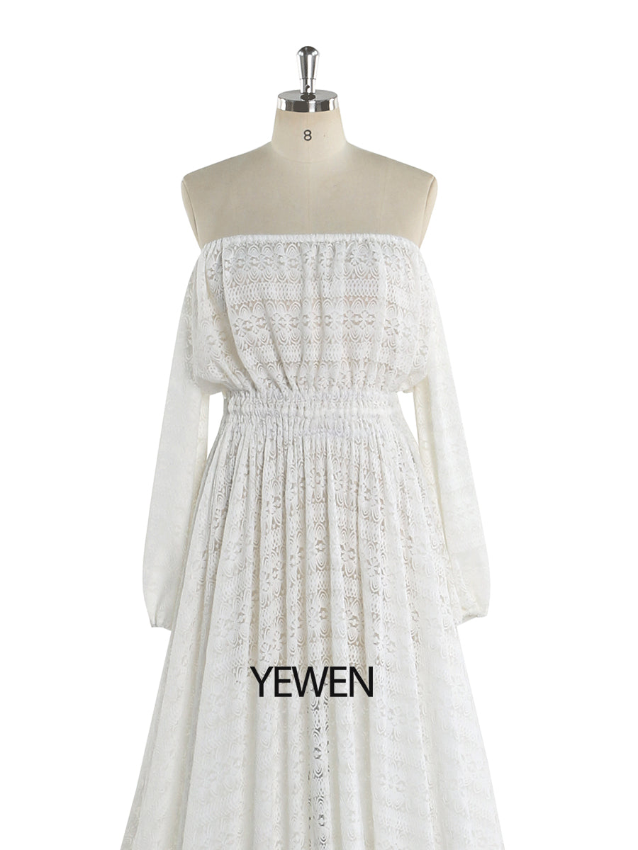 Bohemian White Lace Dress Elegant Maternity Dress for Photoshoot Wedding Guest Maternity Dress YW220914 12 / White Bohemian White Lace Dress Elegant Maternity Dress for Photoshoot Wedding Guest Maternity Dress YW220914 12 / White