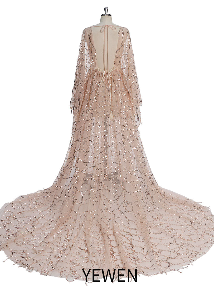 rose gold sequin maternity dress Pink Sequin Short Sleeve Maternity Maxi Dress