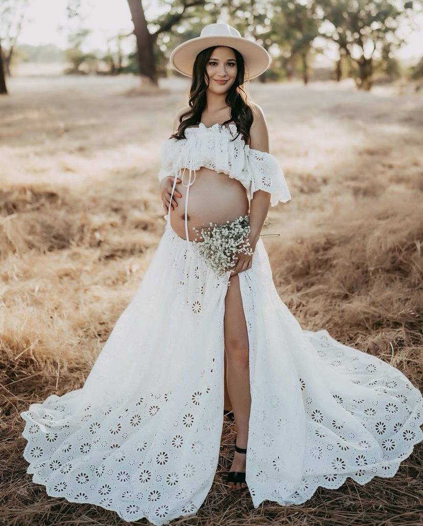 Boho Maternity Dress for Photo Shoot Boho Maxi Dress Beach Wedding YW2 –  yewendress