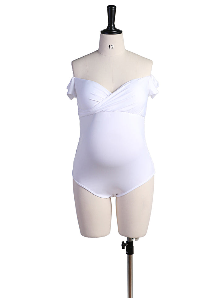 Maternity Photography Props Bodysuit Cap Sleeves Summer Maternity Photo Shoot Jumpsuit Stretchy