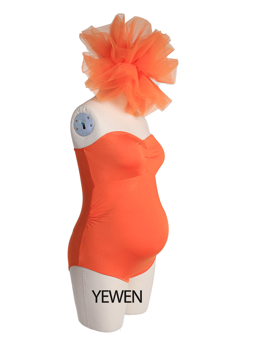 Off shoulder Stretchy Fabric Maternity Bodysuit Photography Props YW2128