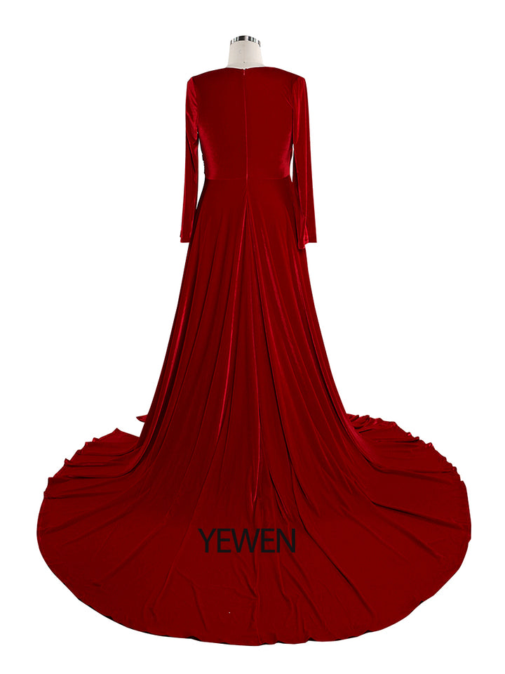 Autumn Woman Plus Size Boho Gown Long Sleeves Magical Dress for Special Moments Maternity Photo Shoots Gowns 6 / Custom Color Autumn Woman Plus Size Boho Gown Long Sleeves Magical Dress for Special Moments Maternity Photo Shoots Gowns 6 / Custom Color