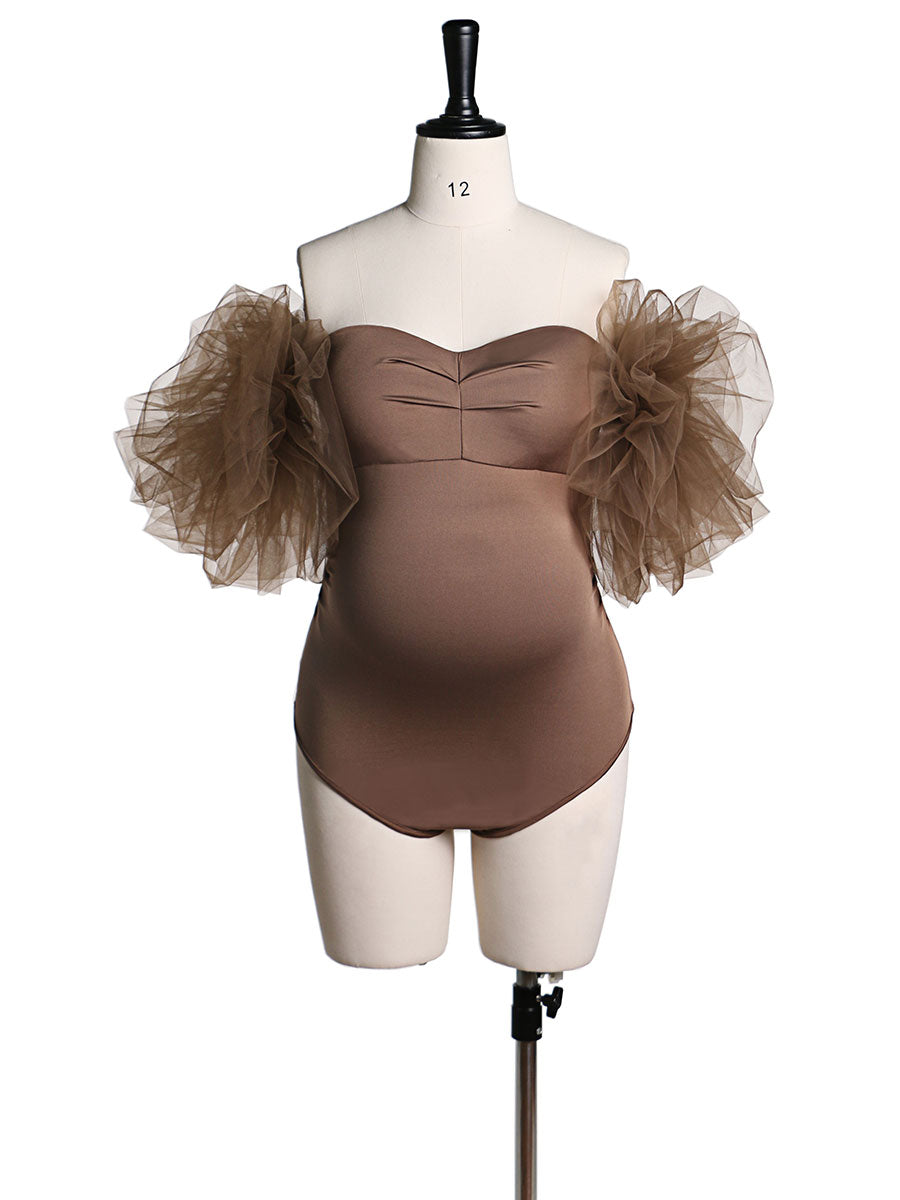 Off shoulder Stretchy Fabric Maternity Bodysuit Photography Props YW2128