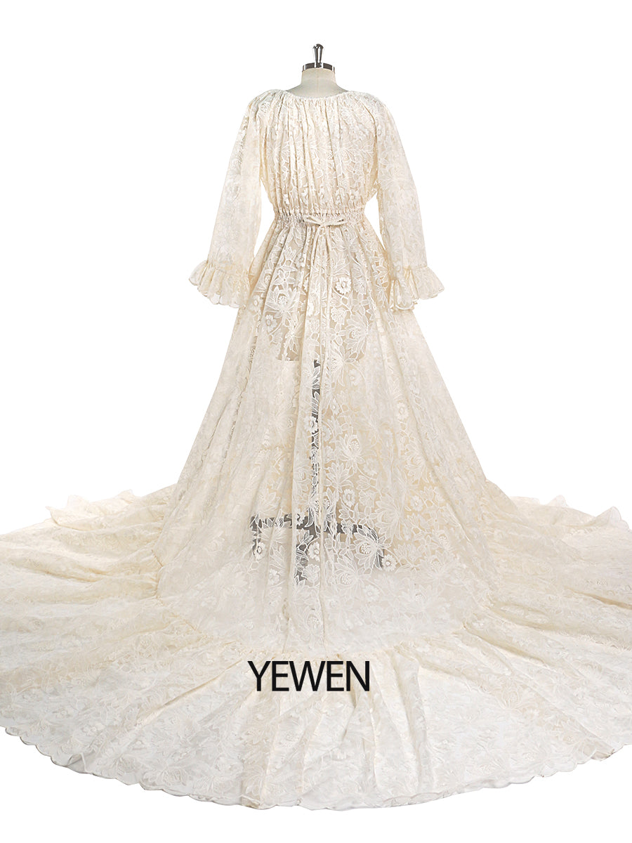 Boho Lace Dress Elegant V Neck Woman Maxi Dress Maternity Dress for Photoshoot Fancy Photography Props 14 / Picture Color Boho Lace Dress Elegant V Neck Woman Maxi Dress Maternity Dress for Photoshoot Fancy Photography Props 14 / Picture Color