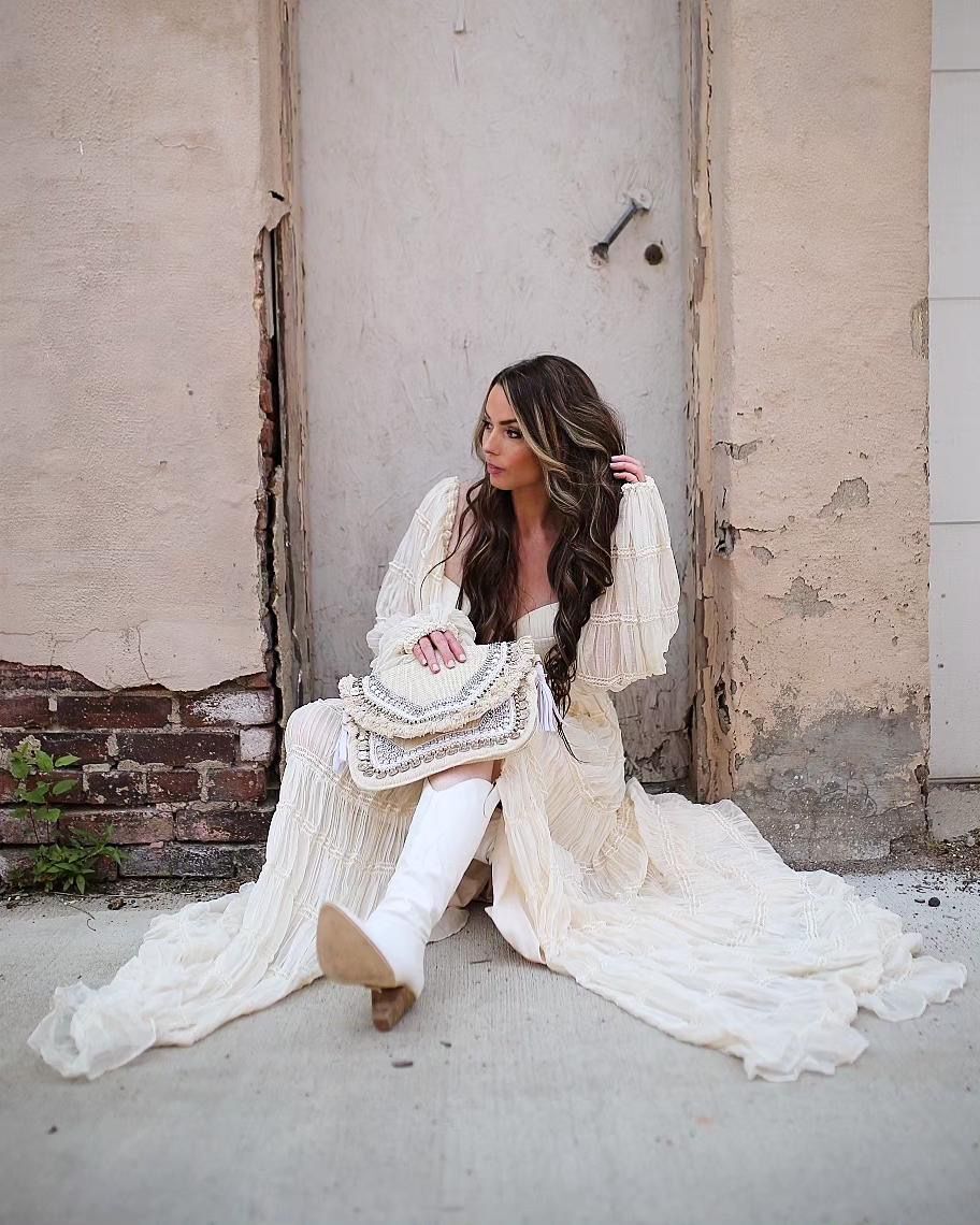 Chiffon Corset Photoshoot Dress Bohemian Beach Wedding Party