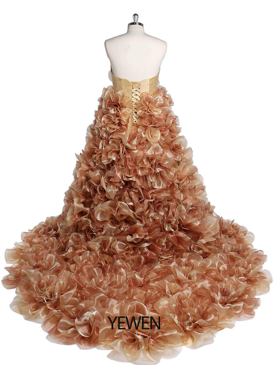 Strapless Organza 3D Flowers Maternity Dress for Photo Shoot Baby Sho 14 / C84+C17 Strapless Organza 3D Flowers Maternity Dress for Photo Shoot Baby Sho 14 / C84+C17