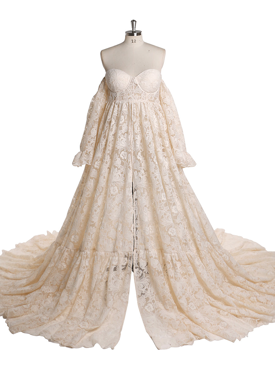 Off Shoulder Lace Maternity Dress for Photo Shoots YEWEN YW220701 8 / Picture Color Off Shoulder Lace Maternity Dress for Photo Shoots YEWEN YW220701 8 / Picture Color